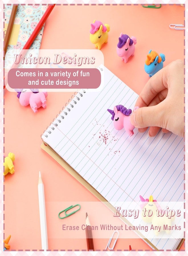 Resurhang 48 Pcs Unicorn Erasers Cute Erasers for Kids Bulk Unicorn Party Favors Animal Eraser Fun Eraser for Kids Students School Supplies Prize Valentines Gifts Party Favor - Image 5